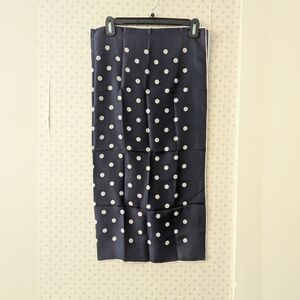 💙 Silk Vintage Scarf Polka Dot Hand Rolled Hand Sewn Classic Timeless